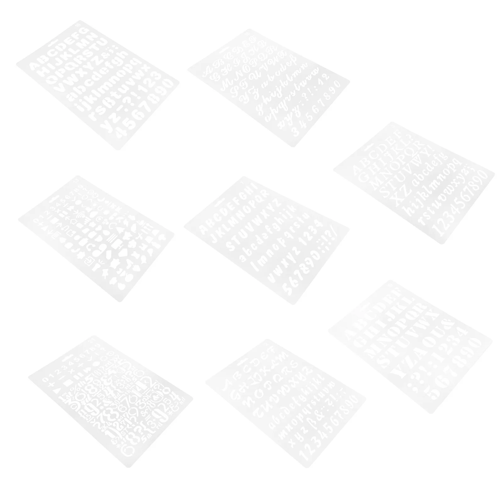 

8Pcs Multi-Function Letter Number Stencils for Spray Painting Wood Burning Decorative Wall Art Stencils for Airbrush