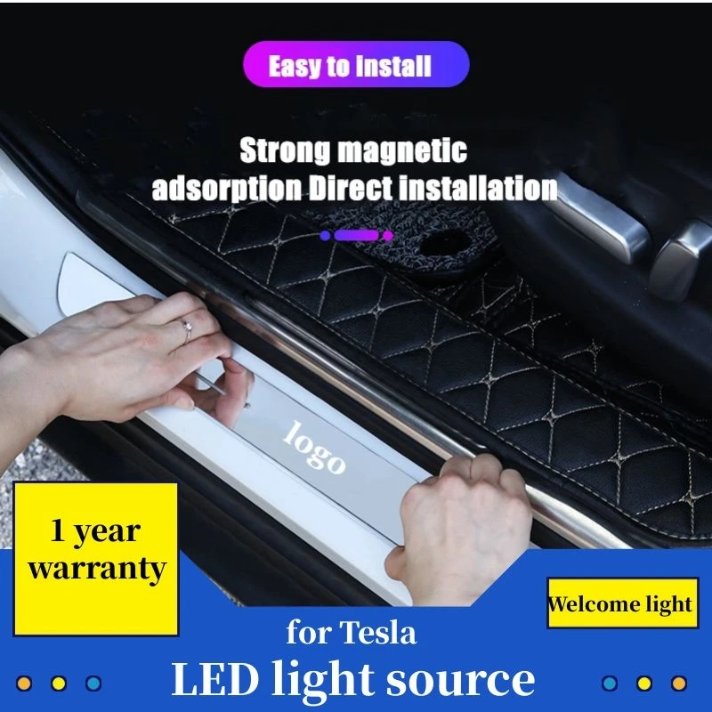 

Suitable for Tesla model 3 X S special car interior decoration door welcome light pedal threshold bar led atmosphere light
