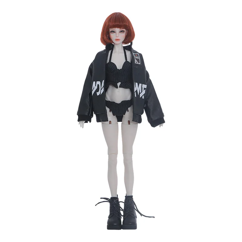 Lila Doll BJD 1/4 Striped Bikini Black Jacket Cool handsome Style Girl Toys New Design BJD Dolls To Friends