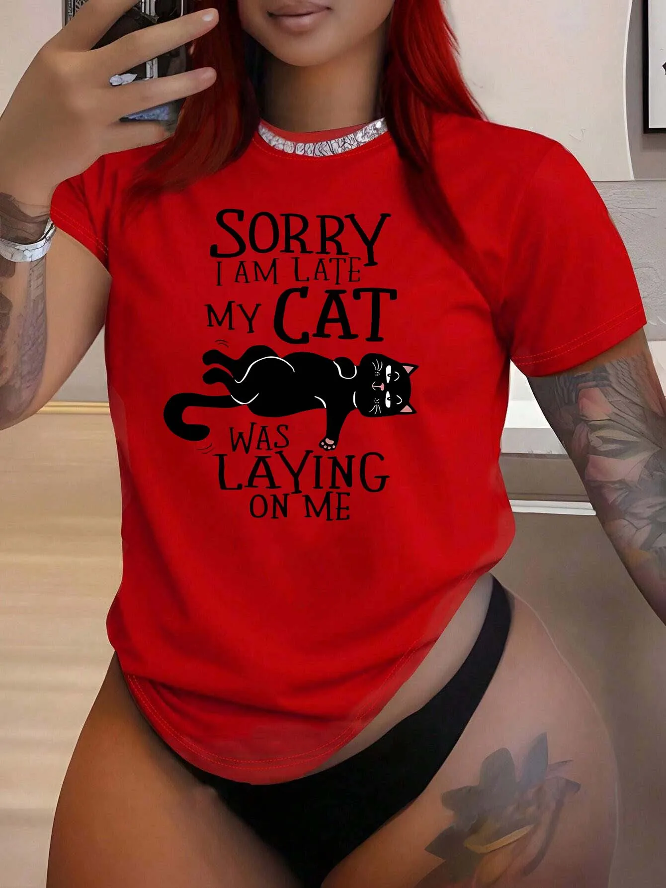 

Шикарная рубашка свободного покроя с котом больших размеров для любителей кошачьих болельщиков