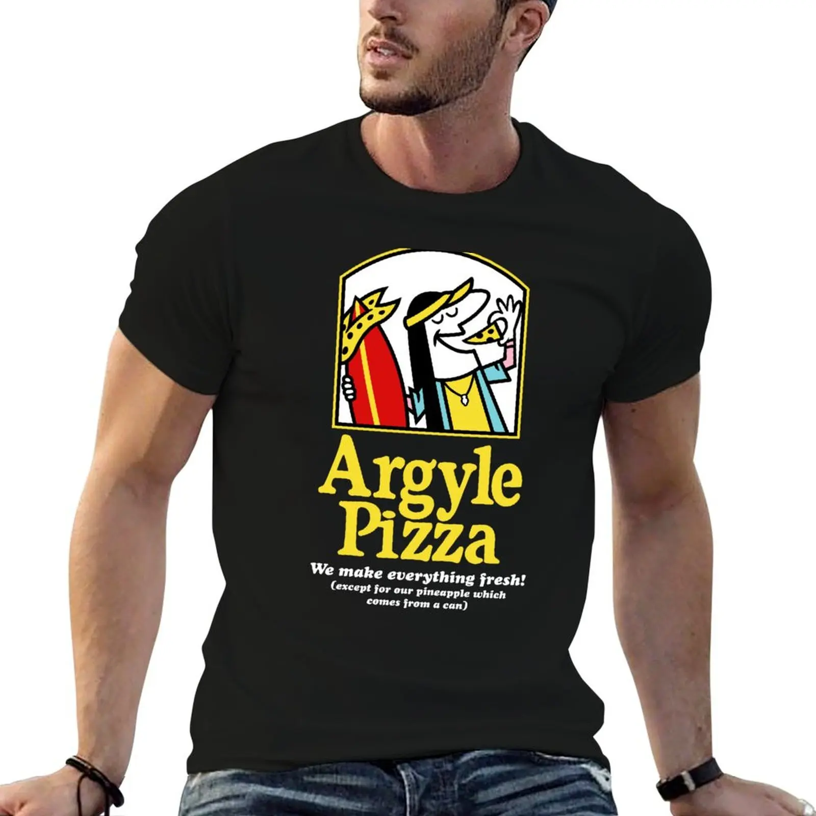 Argyle Fresh Pizza v2 T-Shirt Durable Work Wear T-Shirt