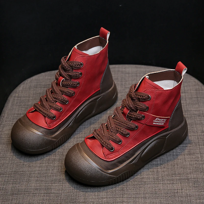 Women Lace-Up Front High Top Flatform Canvas Shoes Fashion Casual comfortable Height Increasing Sneakers Women's Shoes