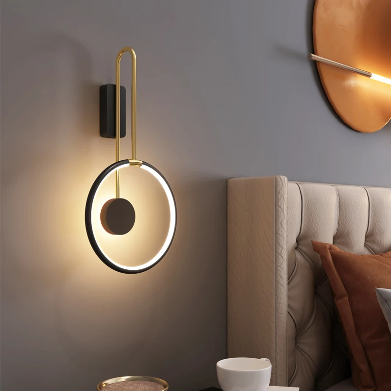 

Wall lamp bedroom bedside lamp simple modern light luxury Nordic living room TV background wall creative corridor aisle wall