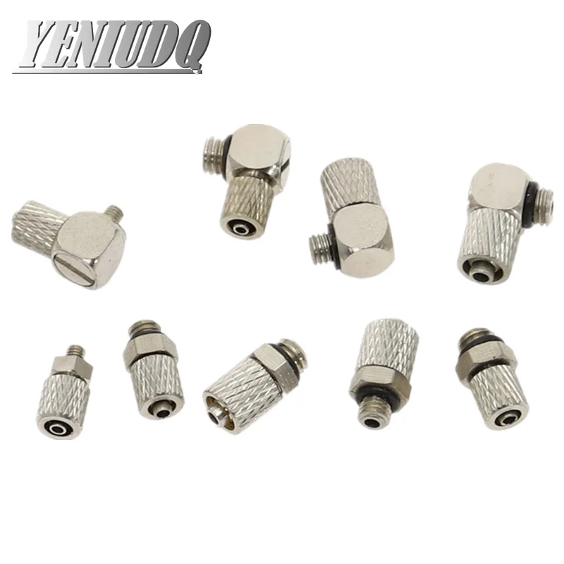 5Pcs Male Thread M3 M4 M5 M6 -Air Tube 3mm 4mm 6mm OD Mini Pneumatic Pipe Connector Screw Through Quick Fitting Fast Twist Joint