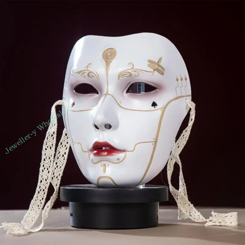 R7UF maska ​​na maskaradę mechaniczna maska ​​męska Halloween maska ​​pełnotwarzowa dla mężczyzn Cosplay