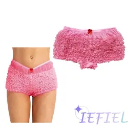 Women Ruffled Lace Frilly Knickers Panties Pettipants Bloomers Sissy Frilly BoyShorts Underwear Nightwear Lingerie Sleep Bottoms