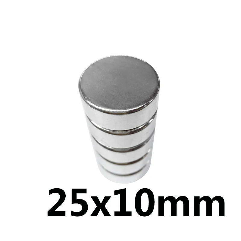 1/2/5/10PCS 25x10mm Strong Cylinder Rare Earth Magnet Round Neodymium Magnets N35 Disc Magnet