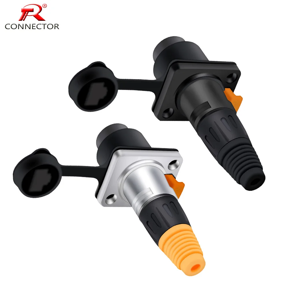 8PCS 8P8C RJ45 Connector, Waterproof, RJ45 Male Plug & RJ45 Female Panel Mount Sockets, RJ45 Ethernet Network Connector