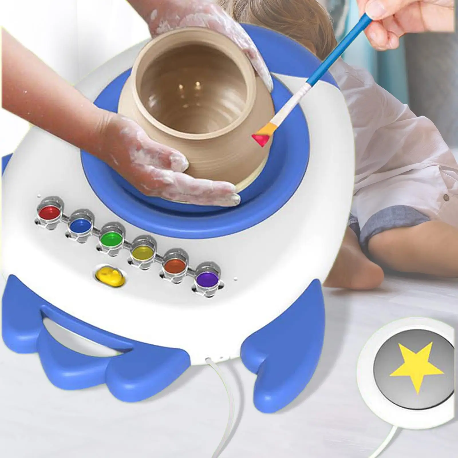 Handmade Pottery Machine Art Craft Toys Multipurpose for Nursery Kindergarten Girls Boys