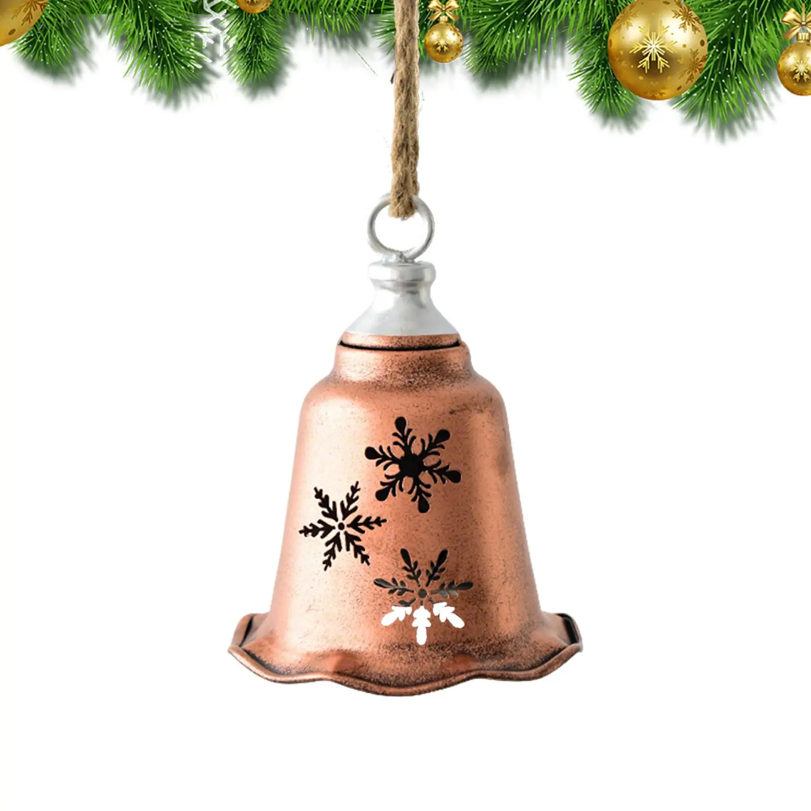 Christmas Bells Hollow Pendants Christmas Tree Pendant for Holiday Home Dinner School Restaurant Cafe Shopping Mall Wedding