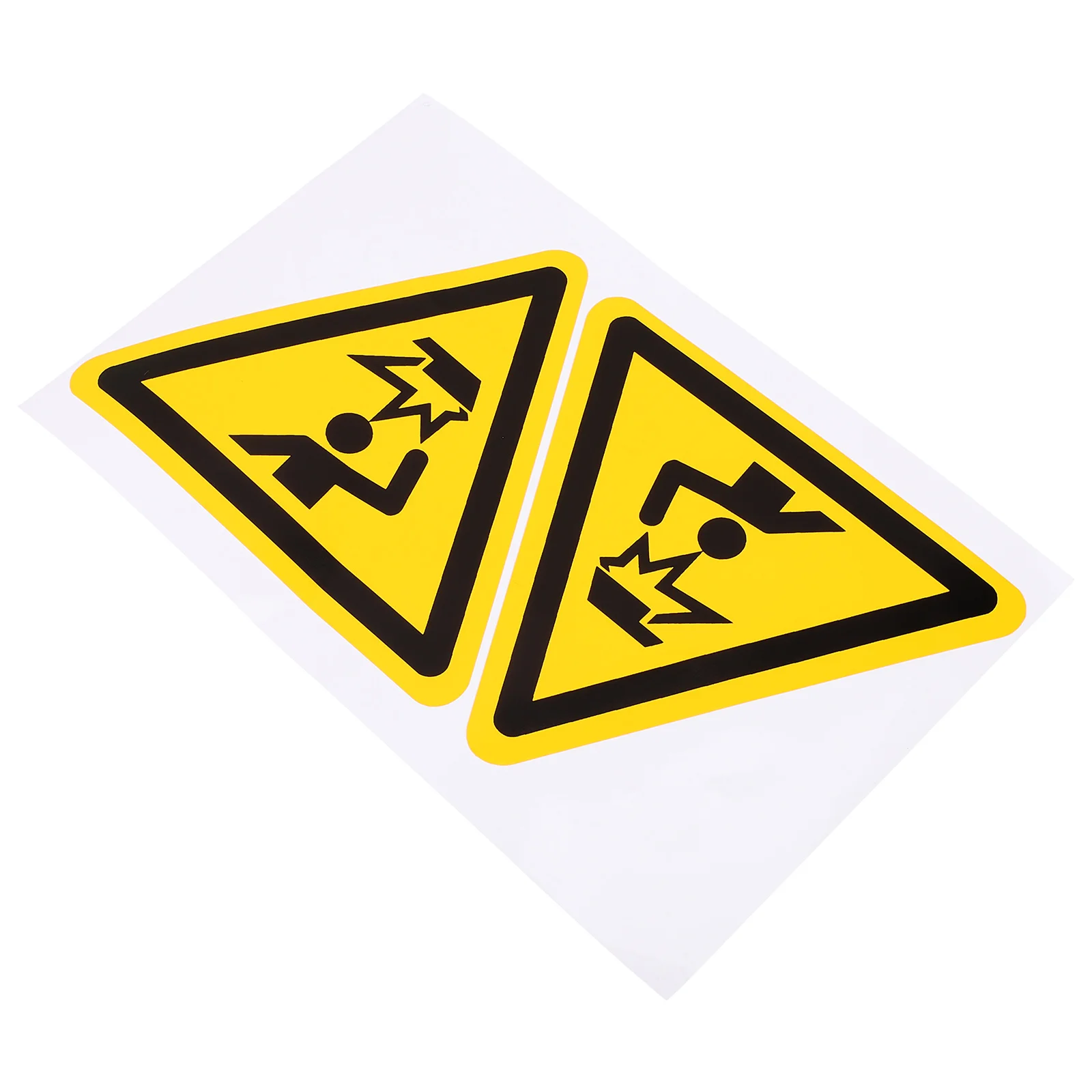 2Pcs Watch Your Head Warning Signs Adhesive PVC Safety Stickers for Machinery Factory Workshop Collision Caution Decals