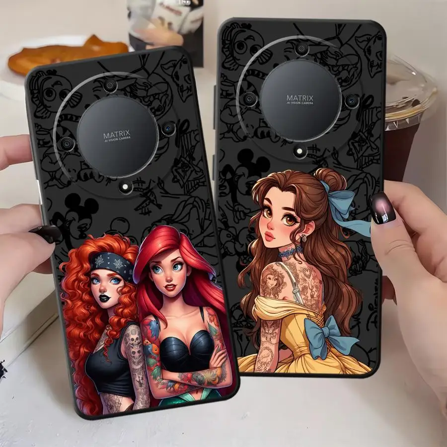 ケースフォーオナー 8X X9a X8 70 X9c X7a X9 X7 90 Lite ソフトバック電話カバー ディズニー タトゥー アリエル プリンセス キュート
