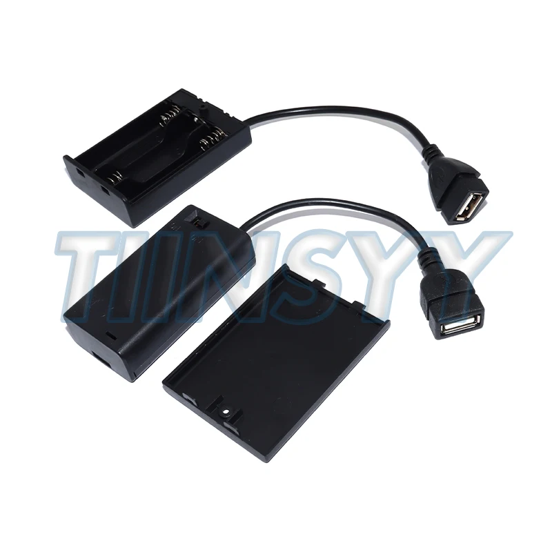 2/3 AA Battery Holder Battery Case Box Storage 4.5-5V with Cover and Switch with USB Cable Building Block Led Light Kit