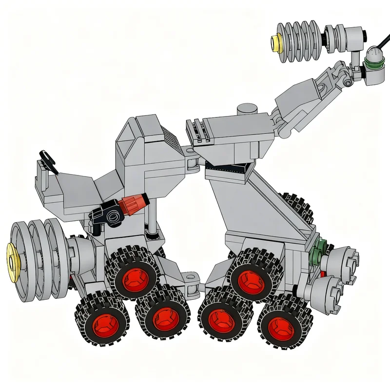 136pcs MOC Mining Rover 2 Space Ship Collectible Building Blocks Assembly Pack Display Model Miniature Toy Gift For Collectors