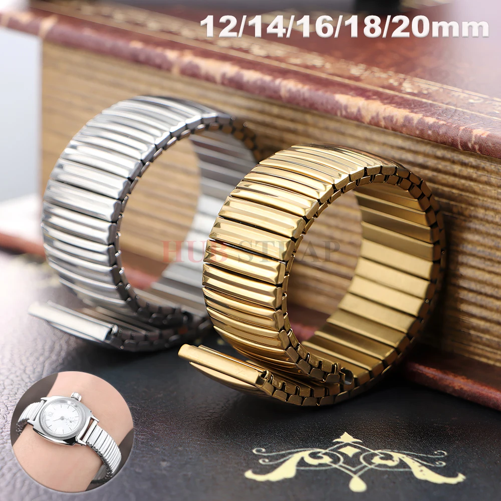 12mm 14mm 16mm 18mm 20mm Edelstahl elastisches Stretchband für Smart Watch Band Männer Frauen Metall Expansionsband Zubehör