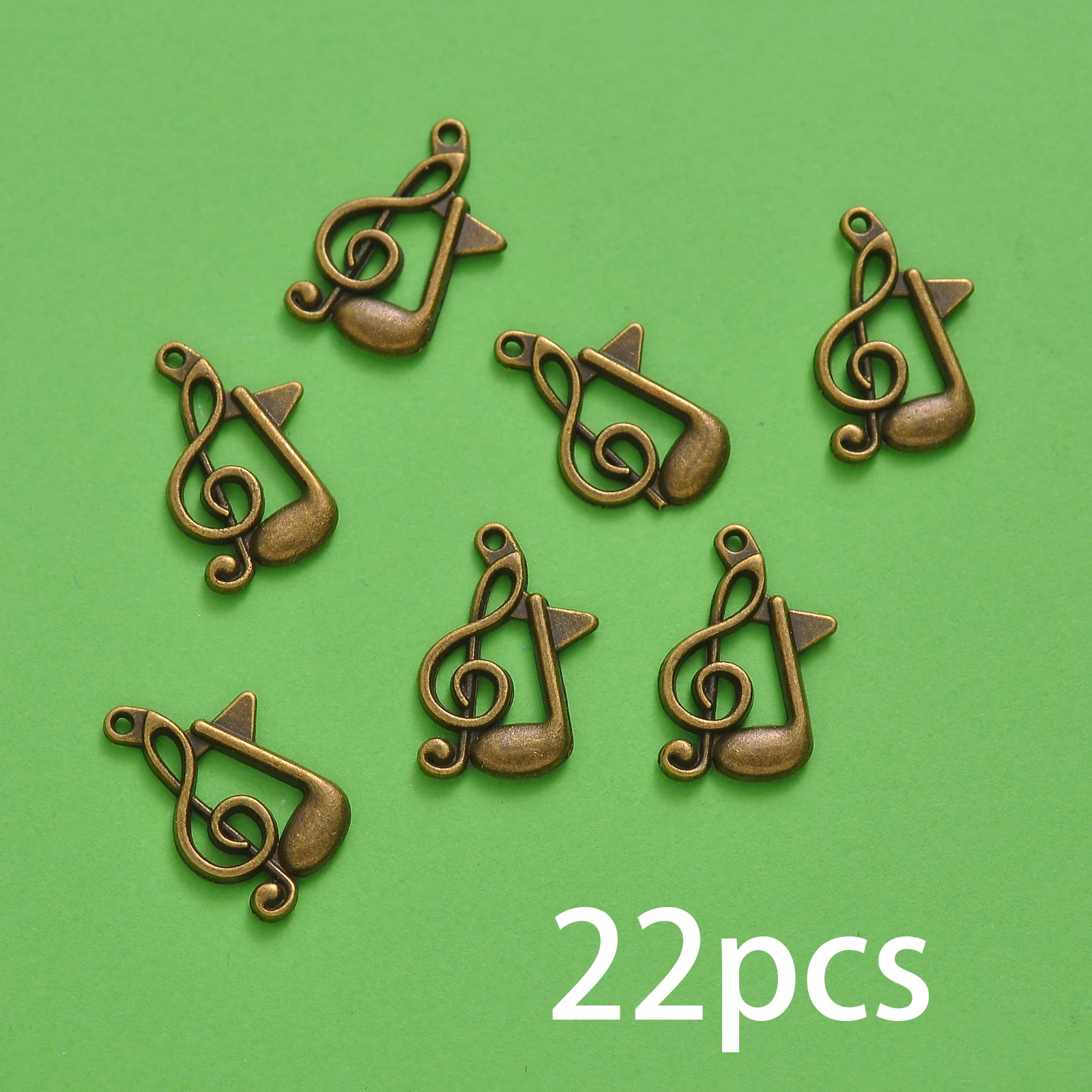 22-Piece Set of Treble Clef Musical Note Handmade Accessories, Available in Two Colors, Vintage Curled Musical Symbols with Versatile Designs, Suitable for DIY Bracelets, Necklaces, Earrings, and Handmade Beaded Decoration Accessories