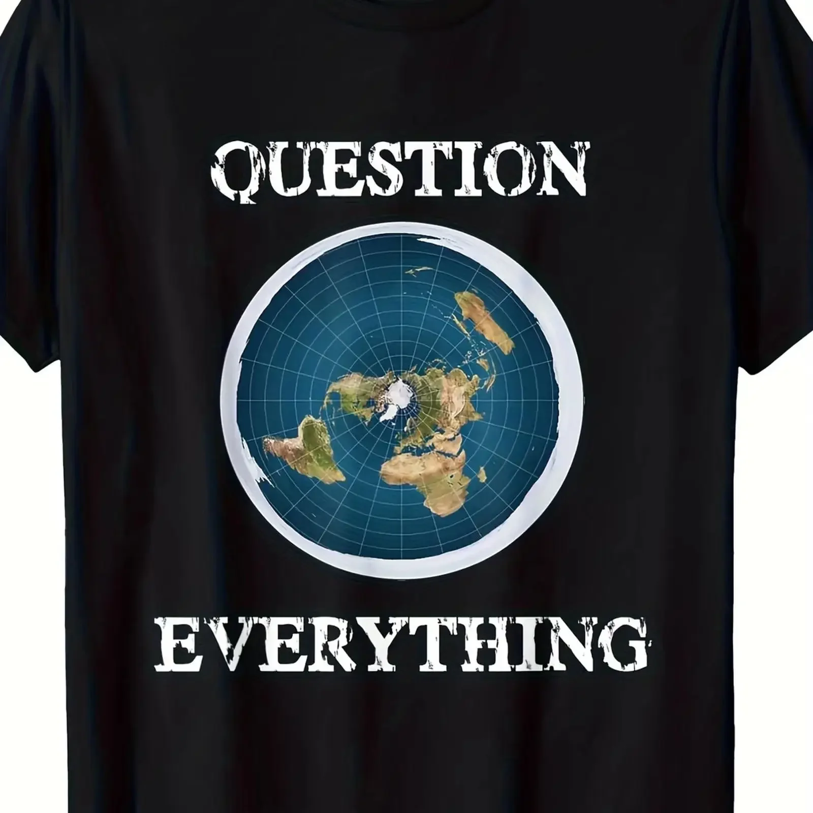 180g 100 Cotton Flat Earth Question Everything T Shirt E vintage Washed homme Breathable Casual Unisex Stretched Soft