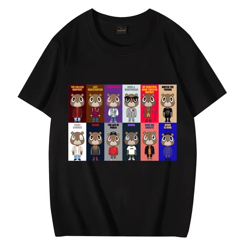 

Kanye West Albums T shirt Men Women Rapper Hip Hop streetwear Oversized Fashion Sweatshirt short sleeve Unisex Cotton T-shirts