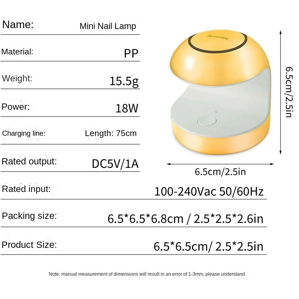 Nagel Phototherapie Nagel Trocknen Lampe Maniküre Werkzeuge UV LED Gel Polnisch Ausgehärtet Mini Nagel Trockner 18W Schnelle Trockene Aushärtung