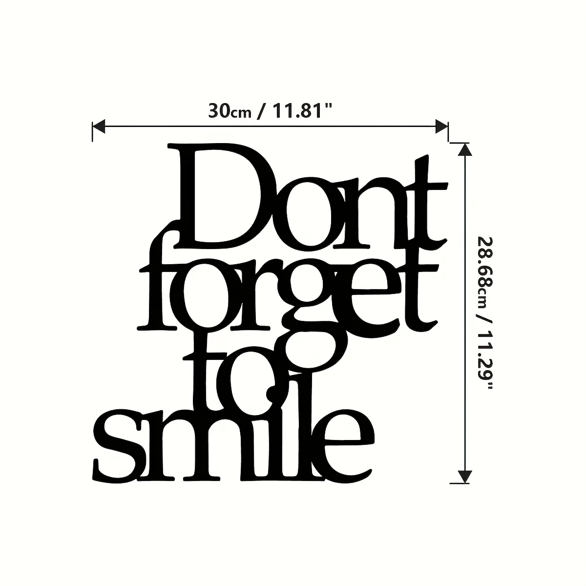 2D Flat, 1pc Don't Forget to Smile Today Wall Decor, Engraved Metal Wall Sign, Smile, Inspirational Decor