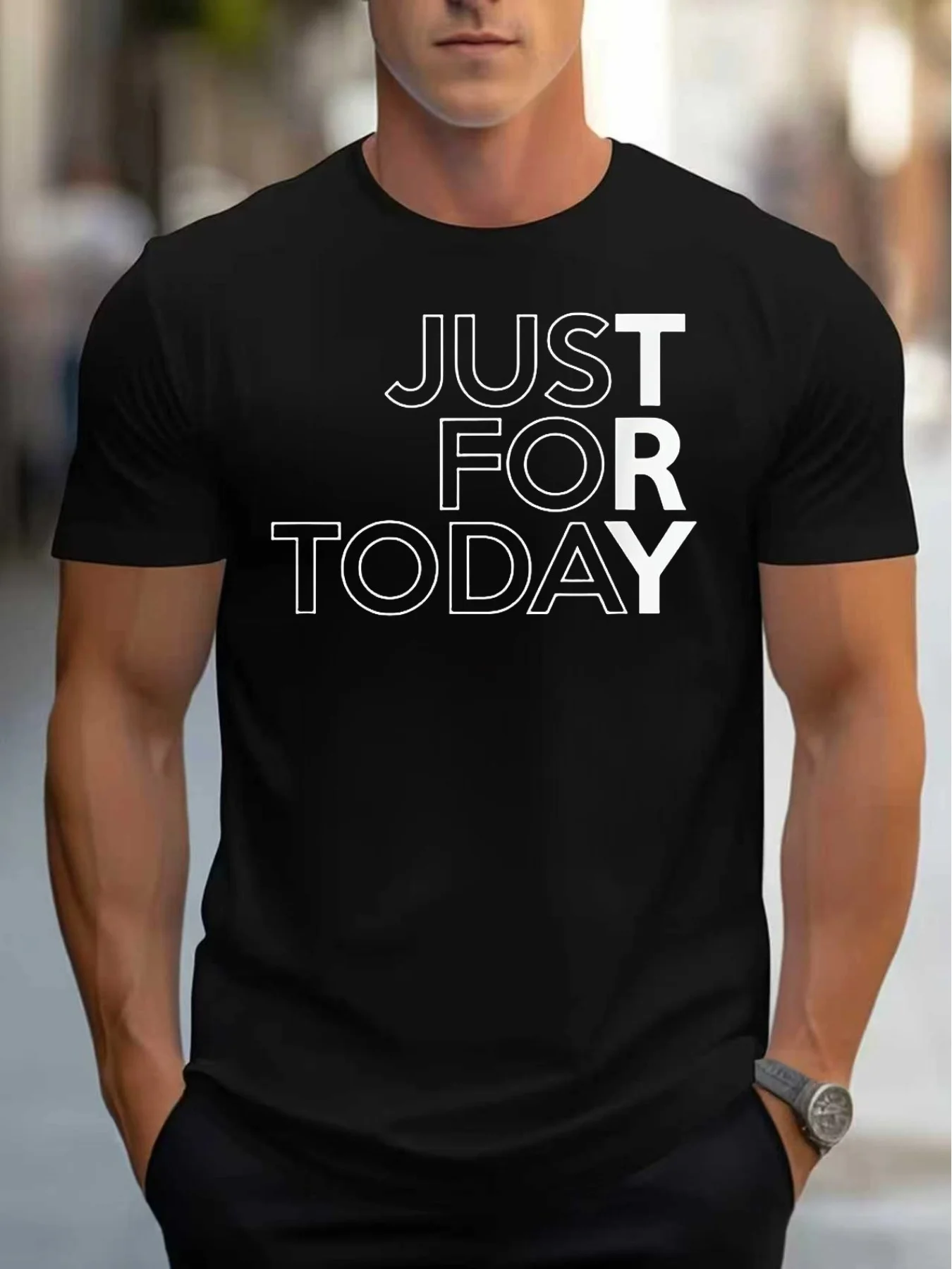 Men's Alcoholics Anonymous Recovery T-Shirt, Soft and Breathable 180g Crew Neck Short Sleeve, with the Slogan 