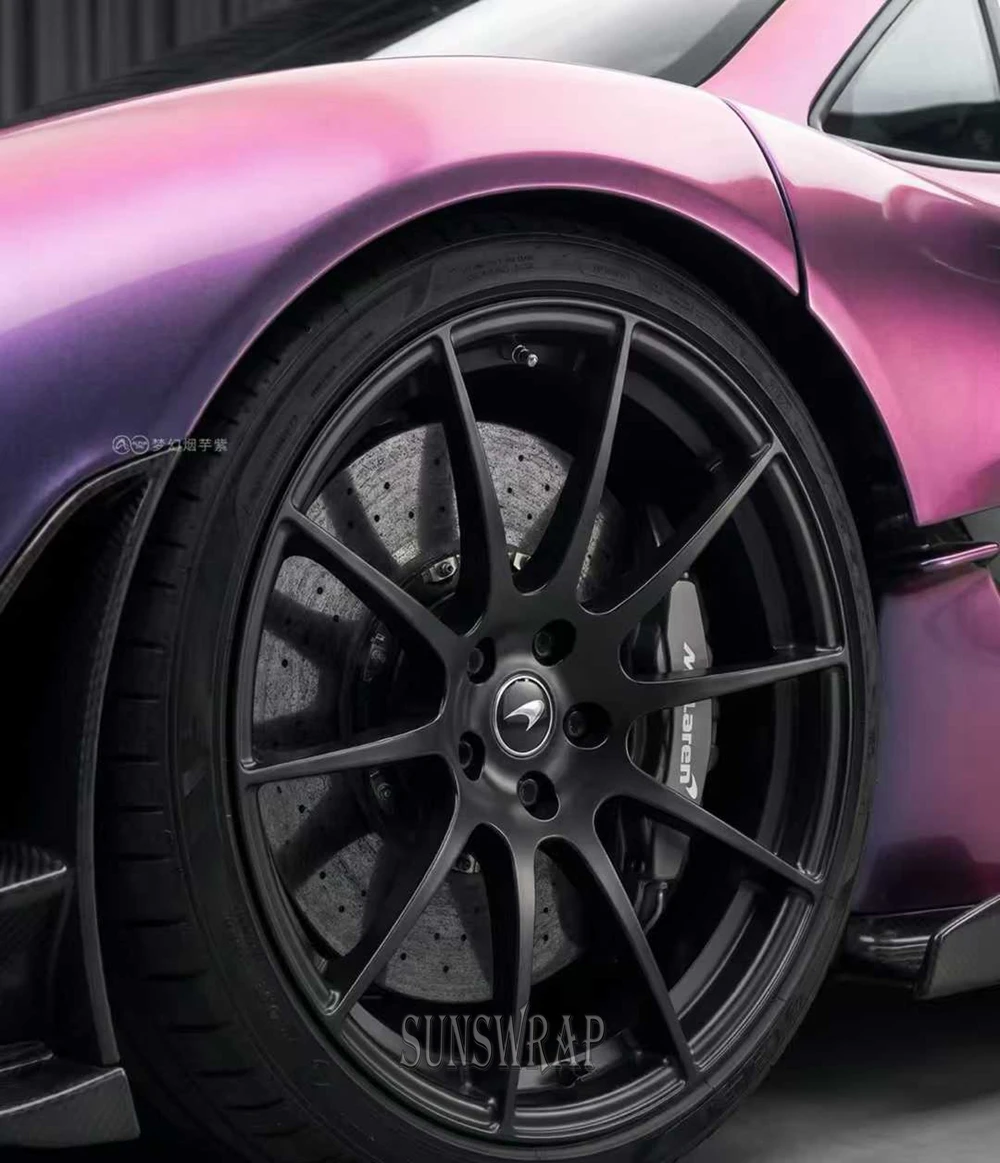 Sunswrap HD Iridescent smoke purple Metallic Glossy Color Flip Vinyl Wrap Covering Film With Air Free 1.52X18m Roll 5x59ft