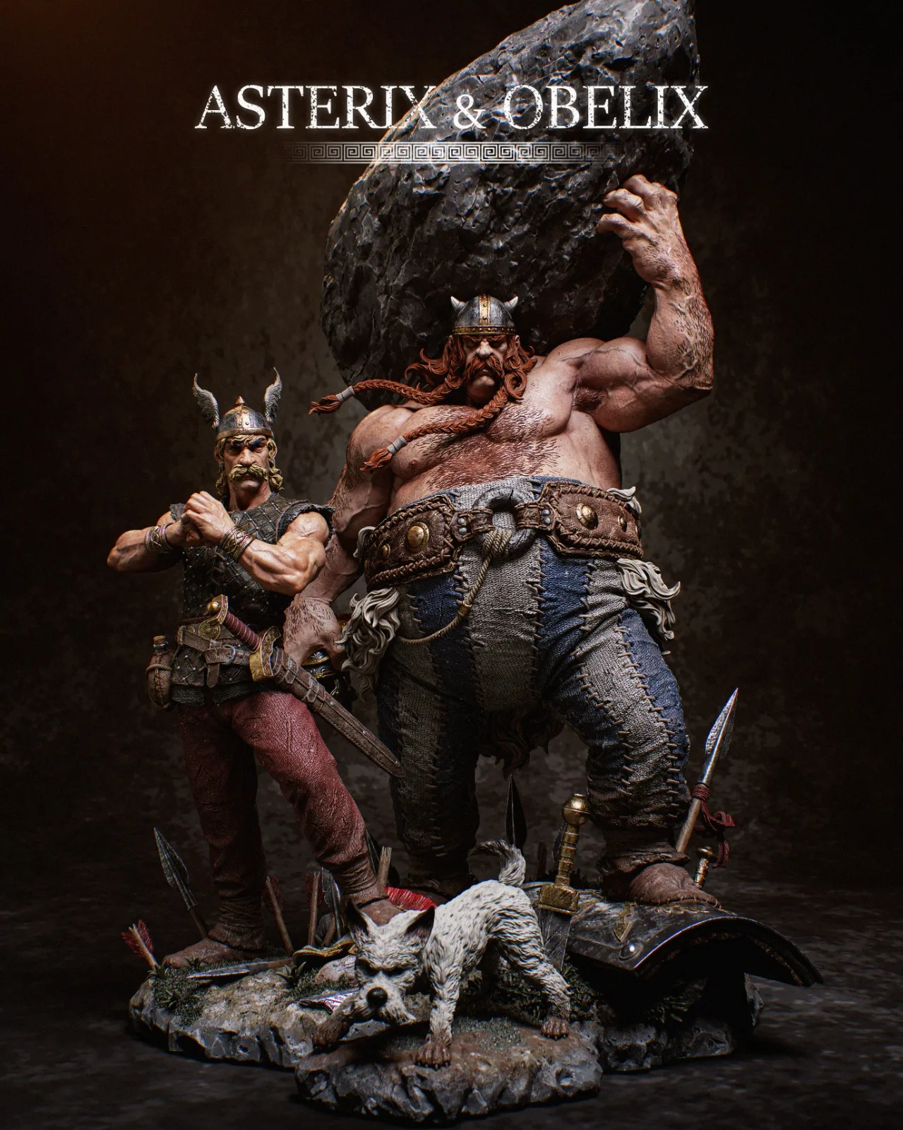 1/24 1/18 أستريكس وأوبليكس غير مصبوغ غير مجمعة ثلاثية الأبعاد نموذج الطباعة مجموعات المرآب (تطلب الطلاء والتجميع) #1