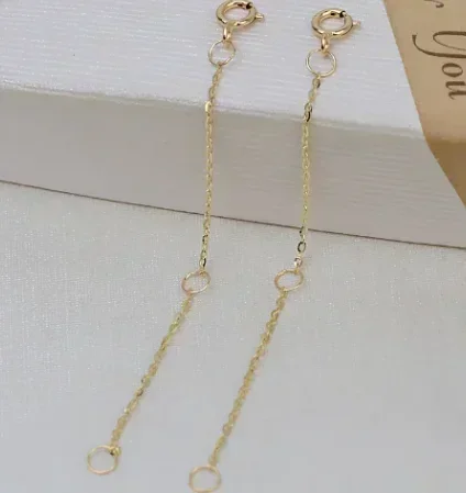 

18k gold extension chains au750 jewelry parts fine gold adjustable chain for necklace or bracelet 5cm o shape chain