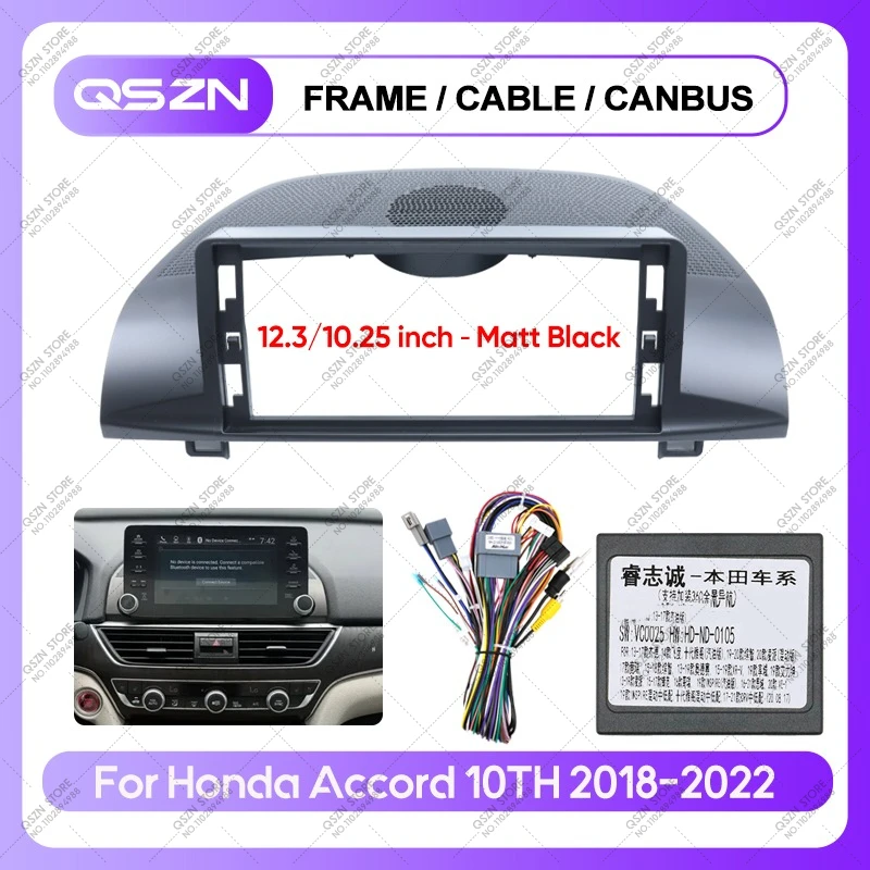QSZN 12.3/10.25inch  For Honda  Accord 10TH 2018-2022 Car DVD Frame Fascia Adapter Android Radio Audio Dash Fitting Panel Kit
