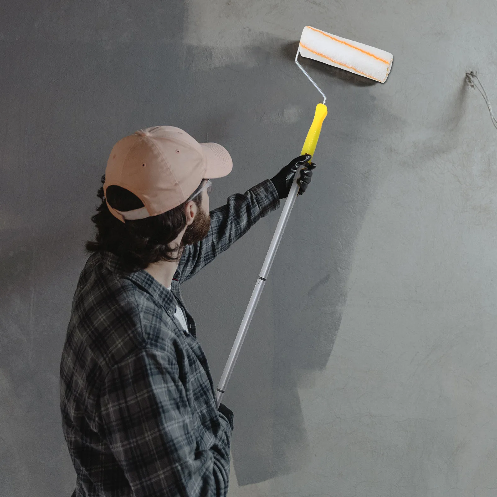 

1Set Extendable Paint Roller Brush for Smooth Surfaces Heavy-Duty Iron Plastic Construction Large Coverage Fast Painting