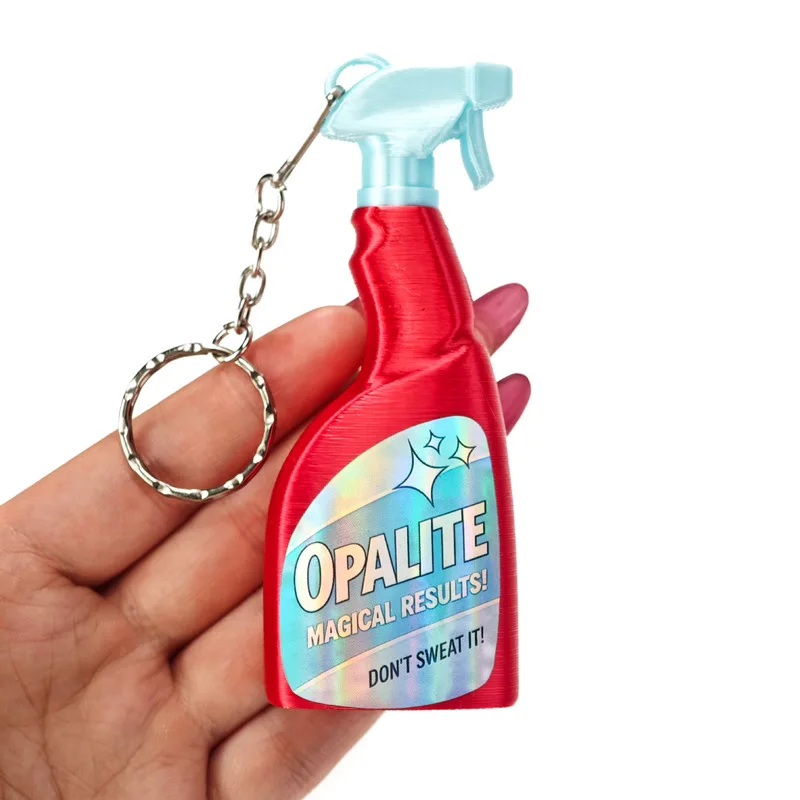 Opalite Spray Magicl Results Reinigungsflasche Schlüsselanhänger 3D-gedruckte glänzende Taschendekoration Nicht sprühbar