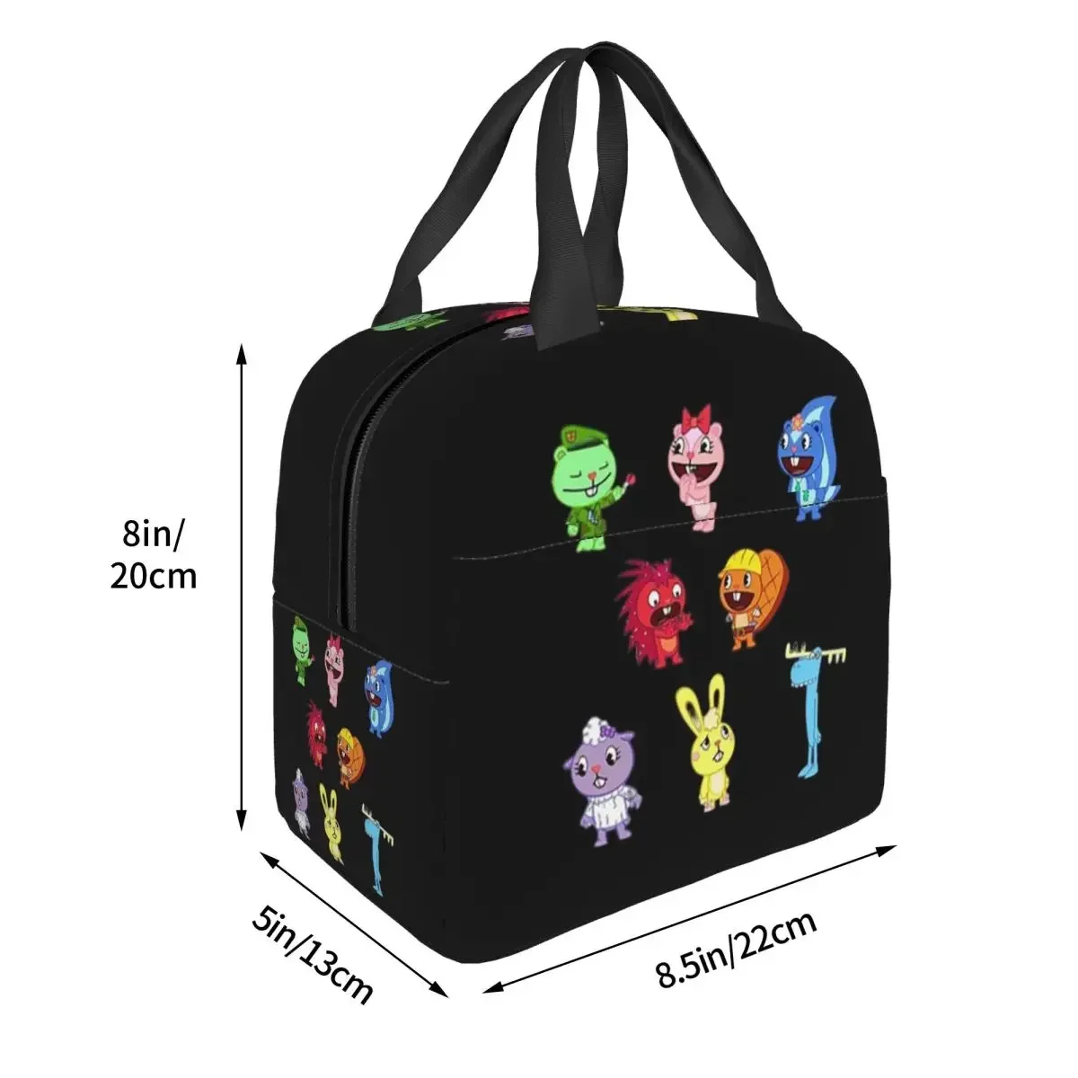 Happy Tree Friends Lumpy Flippy Cuddles Loving Family Insulated Lunch Bag for Women Children Food Boxes Thermal Lunch Box Tote