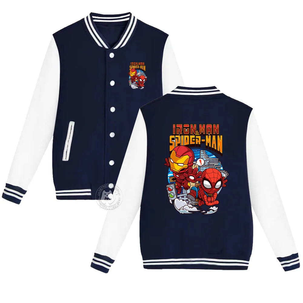 

Kids Marvel Spider-Man & Iron Man Printed Fall/Winter Boys & Girls Baseball Uniform Padded Coat Warm jacket tops for ages 2-14