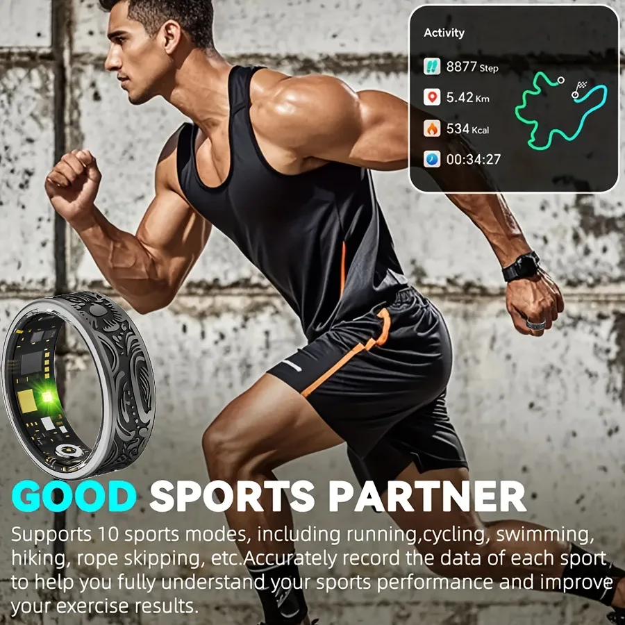 Smart Ring Heart Rate Blood Pressure Blood Oxygen Sleep Monitoring Step Counting Activity Tracking Shared Waterproof Ring