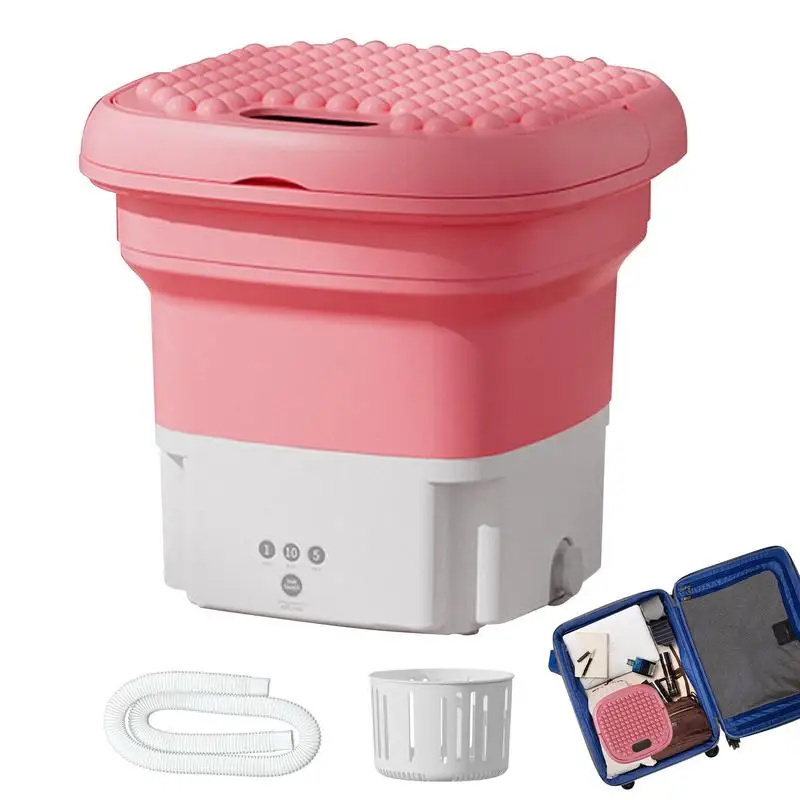 Mini Washer Machine Small Foldable Bucket Washer Underwear Socks Mini Cleaning Machine Portable Laundry Bucket For Clothes