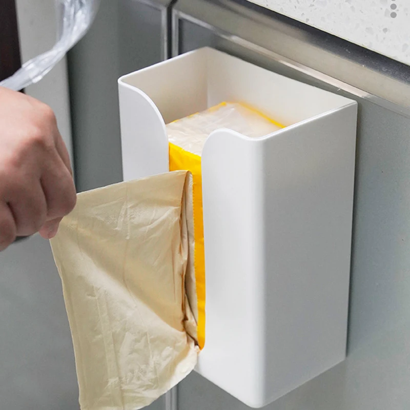 1Pcs Simple Style Tissue Box Self Adhesive Tissue Box Napkin Holder Wall Mounted Garbage Dispenser