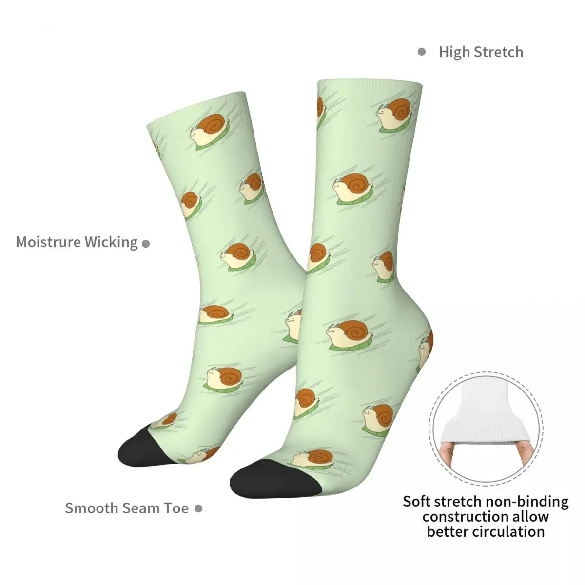 Speedy Snail Socks Harajuku High Quality Stockings All Season Long Socks Accessories for Man's Woman's Birthday Present