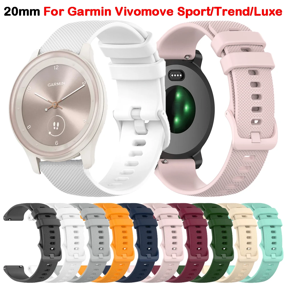 Vivomove الرياضة حزام ل Garmin Vivomove تريند/لاكس/الرياضة/نمط/HR معصمه 20 مللي متر سيليكون ساعة ذكية الفرقة سوار