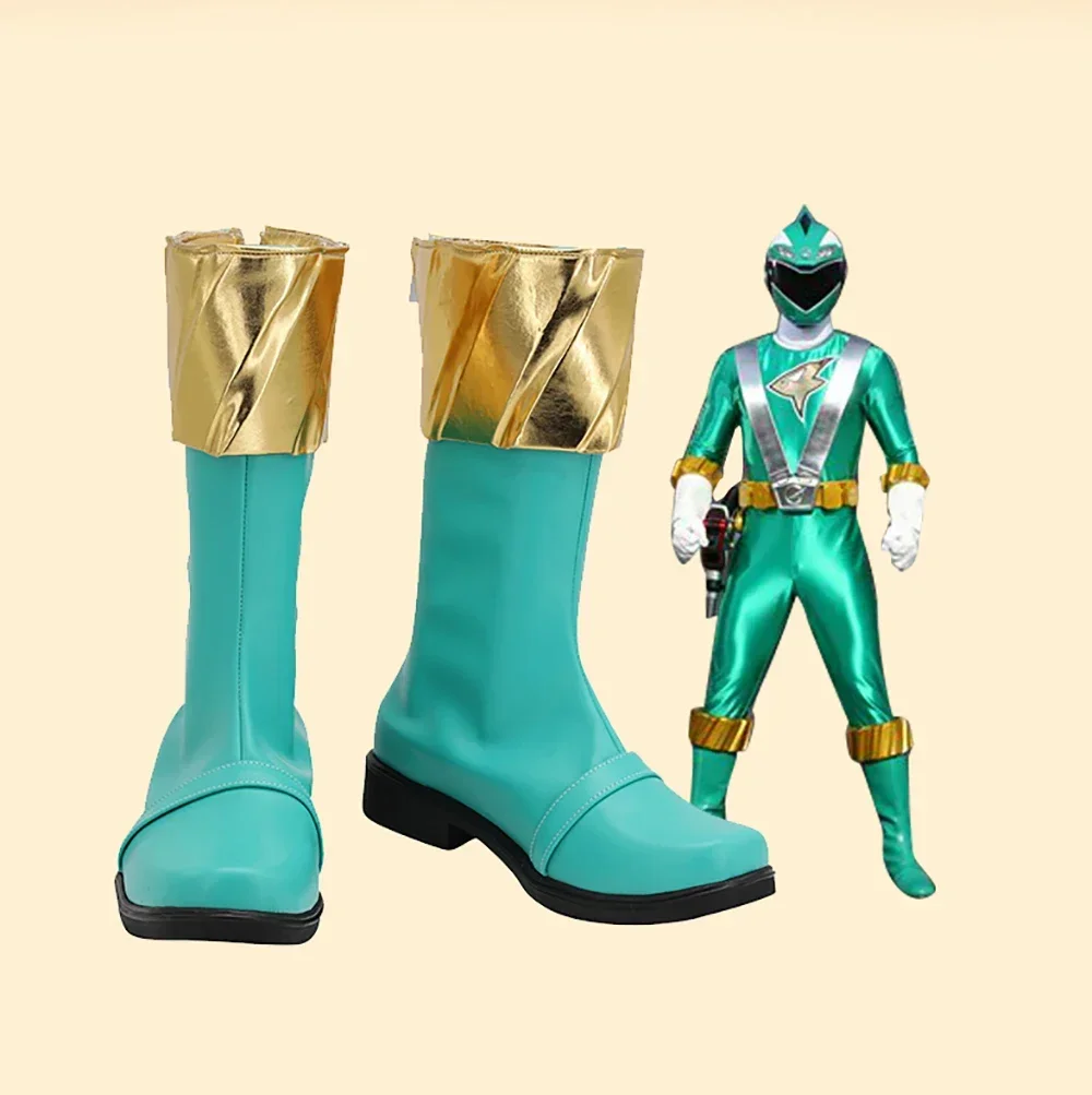

Engine Sentai Go-onger Ranger Зеленые ботинки для косплея Кожаная обувь по индивидуальному заказу для унисекс