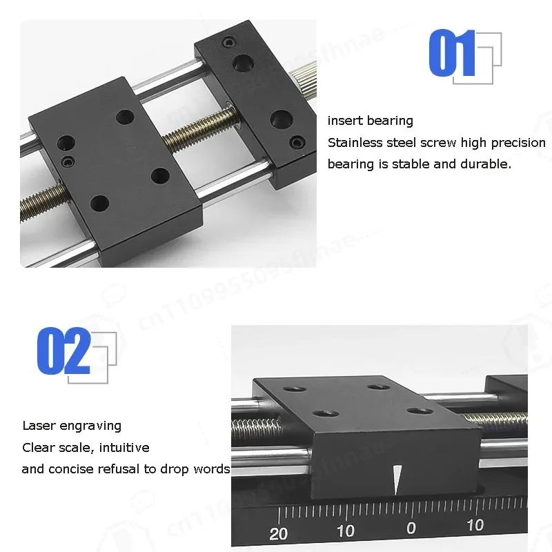 Manual X-axis Precision Linear Sliding Table Micro Translation Stage, Adjustable Stroke 35/65/95mm for Experimental Fine Tuning