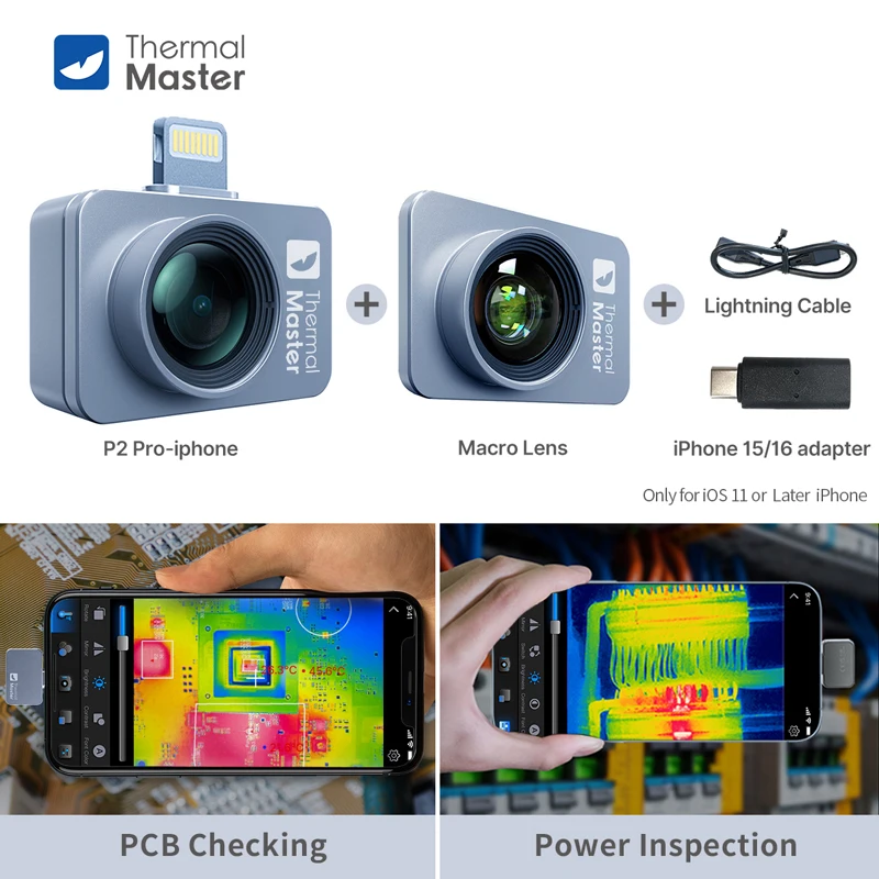 P2//P2Pro Thermische Beeldcamera Warmtedetectie 512 × 384 Voor Telefoon 1112 ℉   Infrarood Thermische Beeldvormer