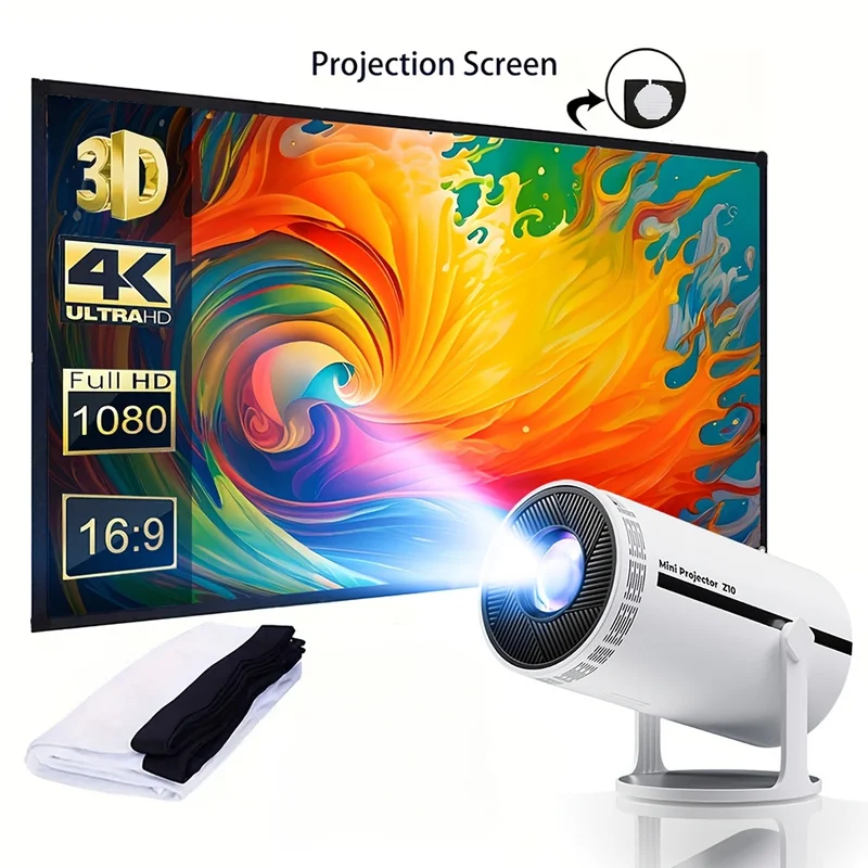 72-Inch Portable Foldable 4K Projector Screen Fiber Anti-Crease Wrinkle-Free Lightweight Movie Screen for Indoor Outdoor Home