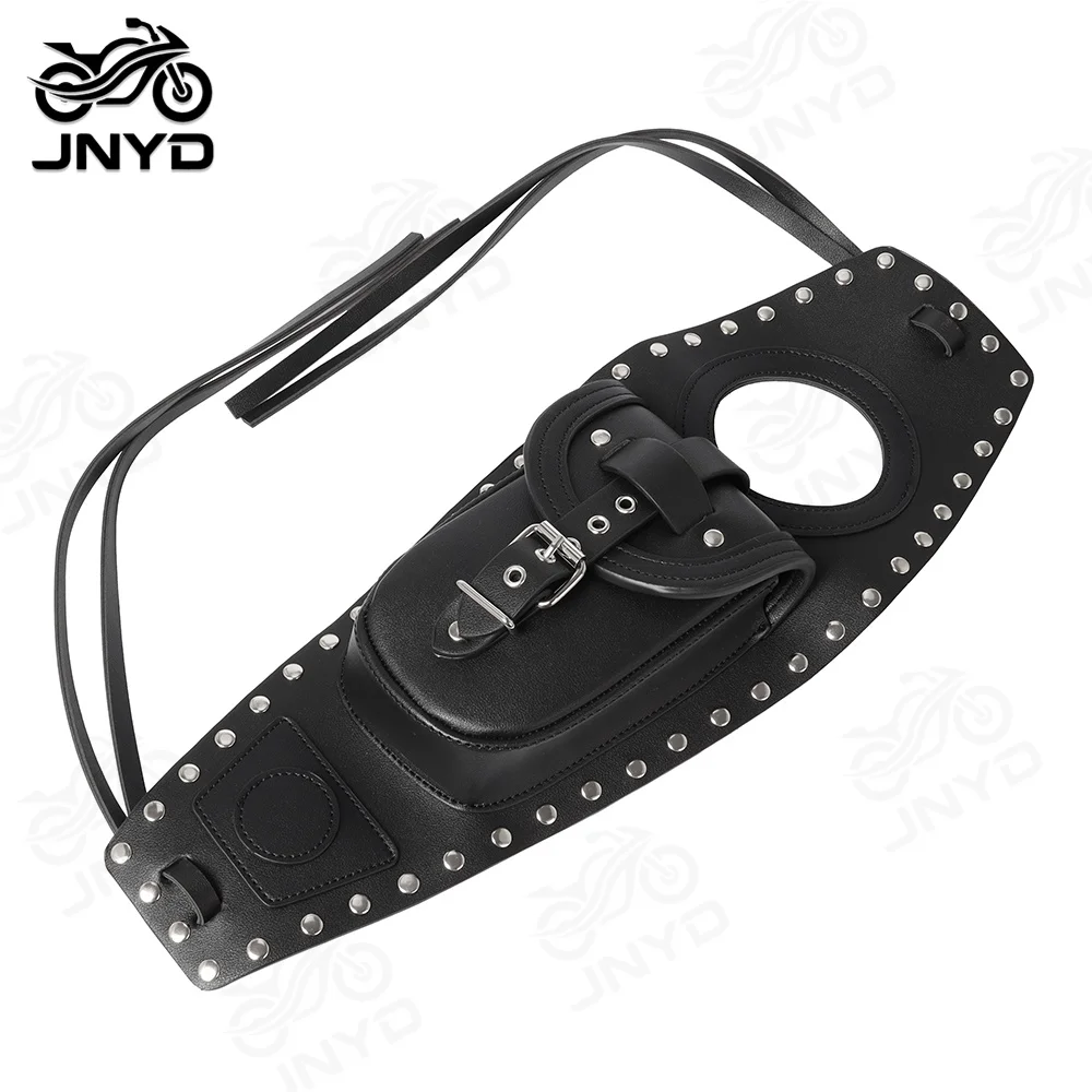 JNYD Motorcycle Fuel Tank Cover Panel Pad Bib Bag Pouch PU Leather For Harley Sportster 883 XL1200