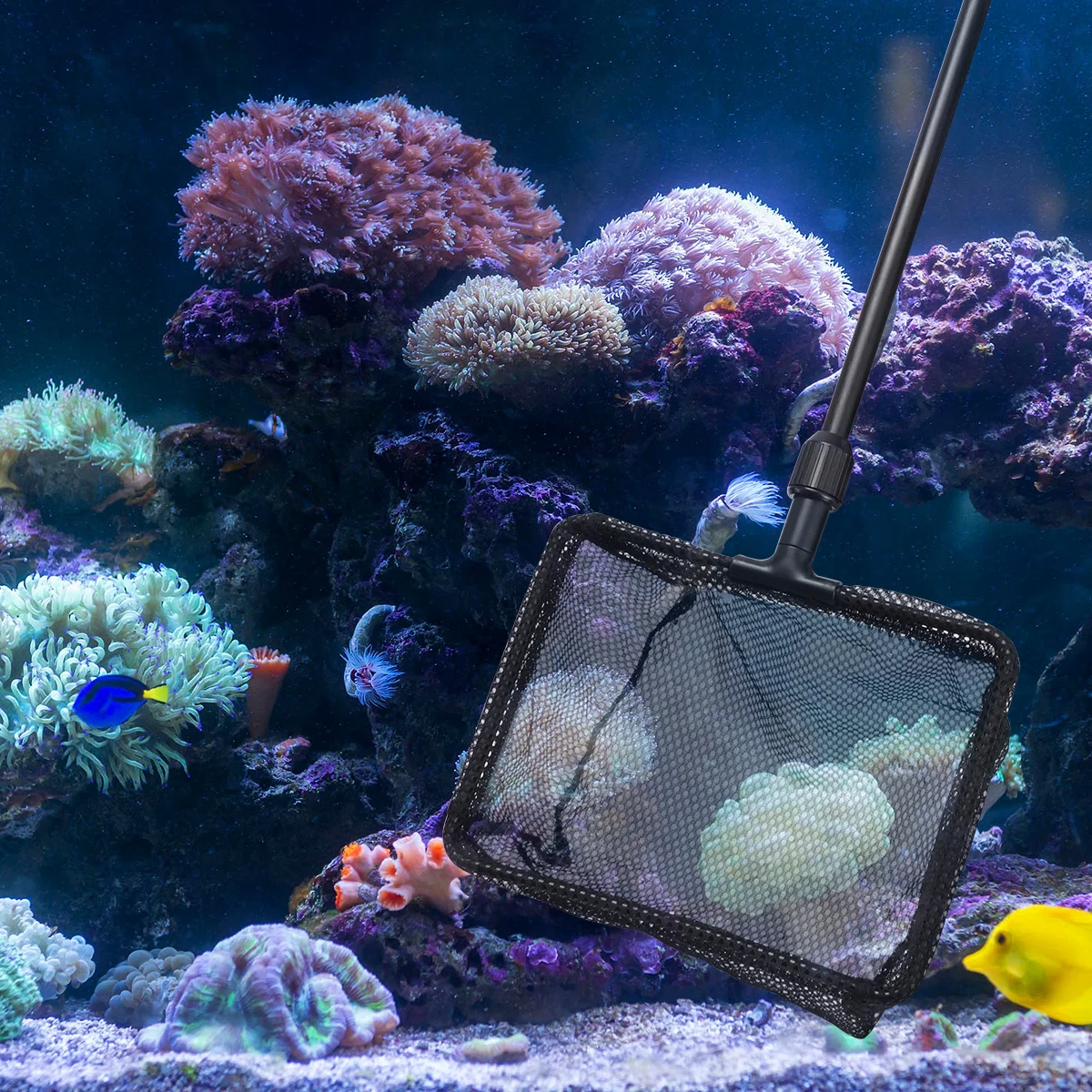 Fishing Landing Net Large Size Telescopic Extendable Nylon Mesh Skid Resistant Handle for Lakes Ponds Fish Tank