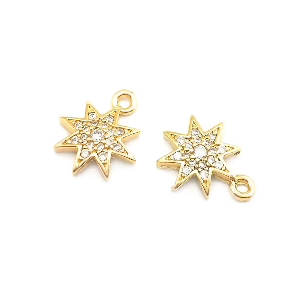 18K Gold Color Brass Zircon Star Charms Pendants High Quality Necklace Earrings Diy Jewelry Accessories Rosediy official-website