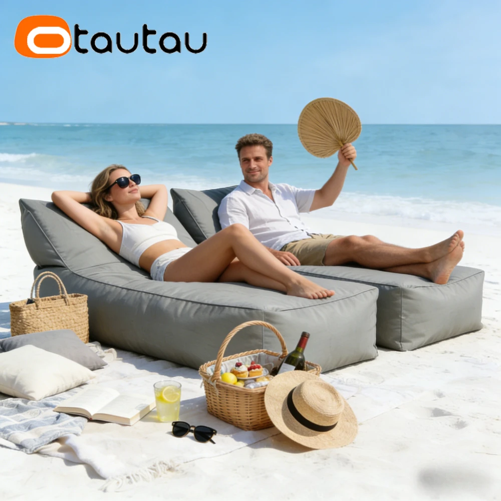 OTAUTAU Outdoor Garden Bean Bag Lounger Cover Swim Pool Beach Pouf Cover SF482【No Filler ! Need To Buy Filler By Yourself !】 view 5