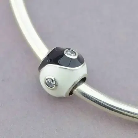 

Classic black and white Chinese Tai Chi pattern 925 Sterling Silver Fashion Jewelry Charm for Women And Kids Makeup Accessories