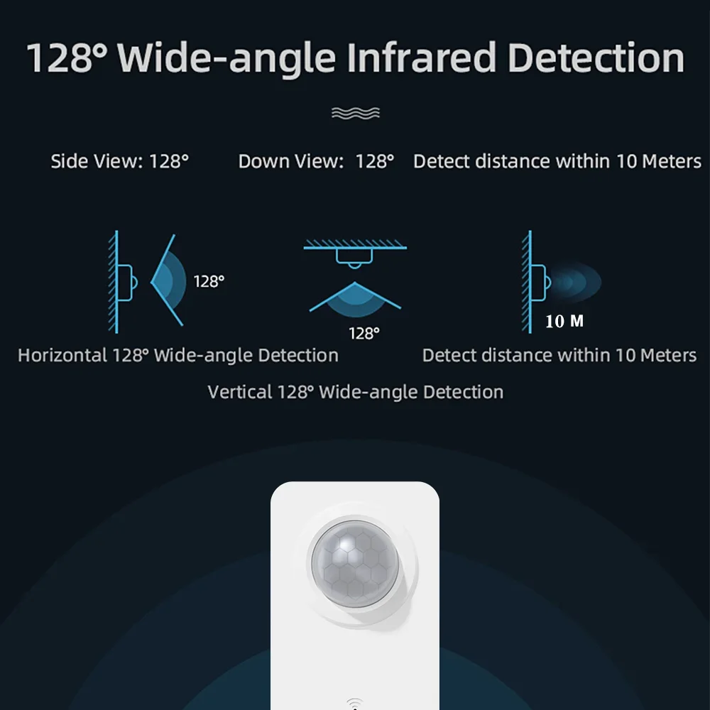 Sensor de movimiento PIR Tuya Zigbee para detección pasiva infrarroja Smart Life, Detector de sistema de alarma de seguridad trabajo remoto con Alexa