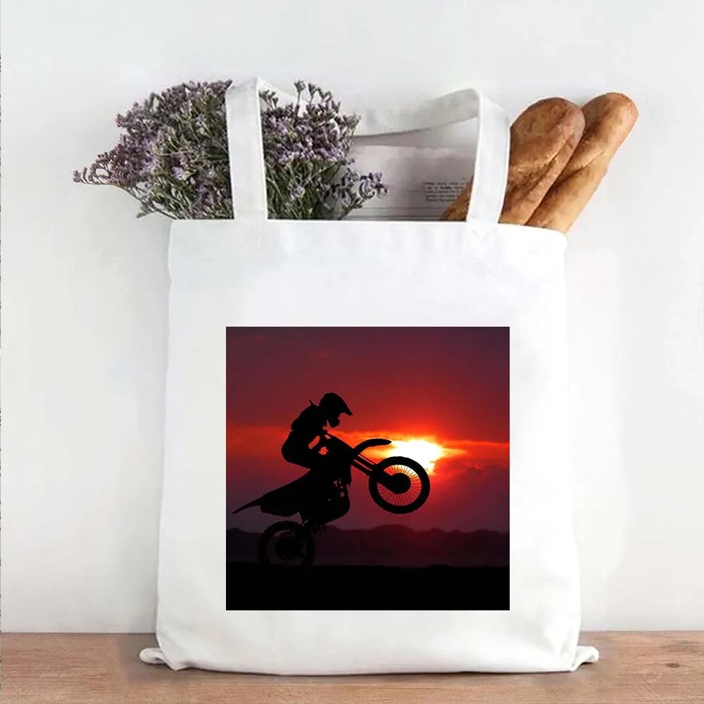 Moto Speed Drift Dust Helmet Racer Racing Sports motociclista Canvas Shoulder Shopper Totes Bags Shopping Handbags