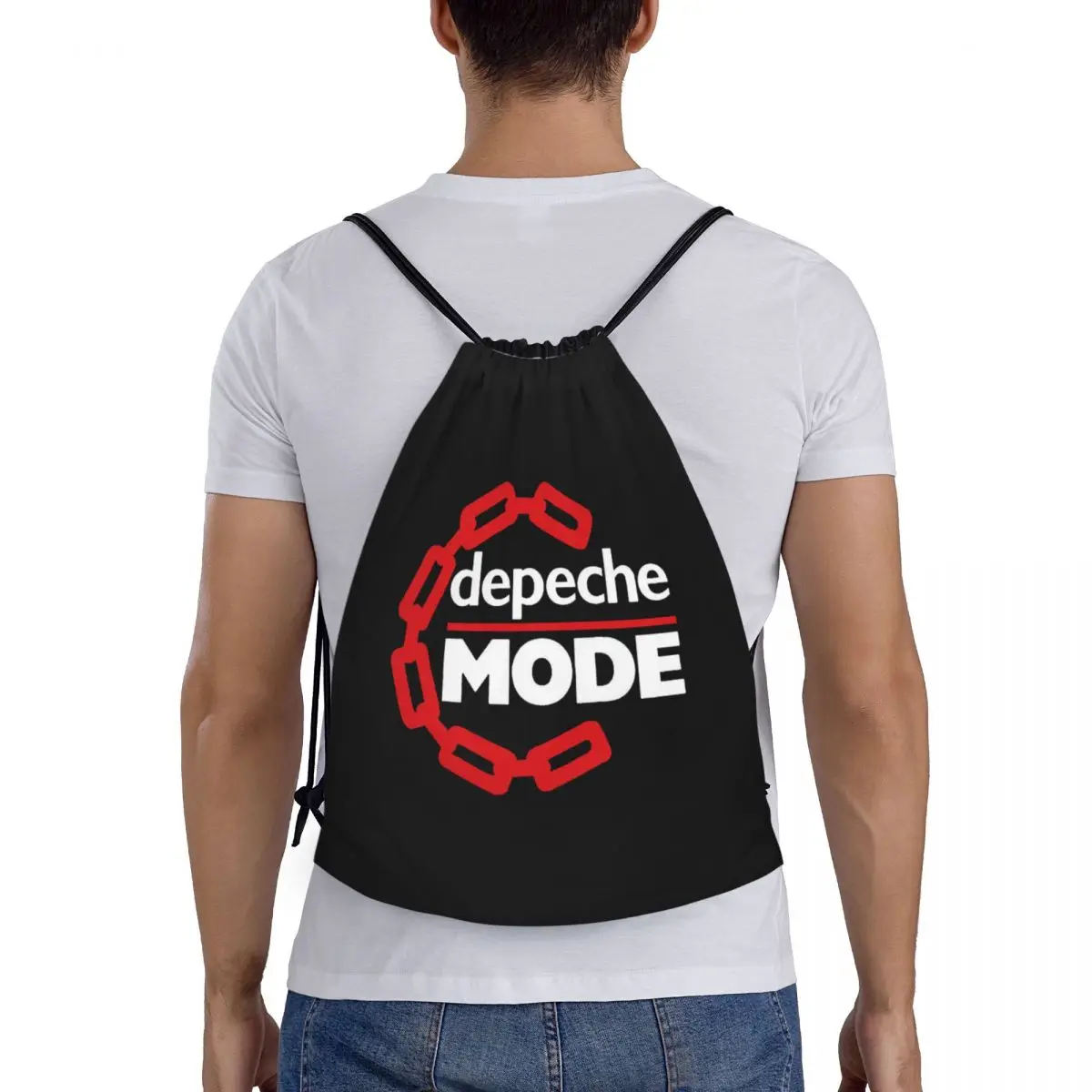 Niestandardowy Depeche Cool Mode elektroniczny Rock plecaki sznurowane kobiet lekkie sportowe worki na siłownię do podróży